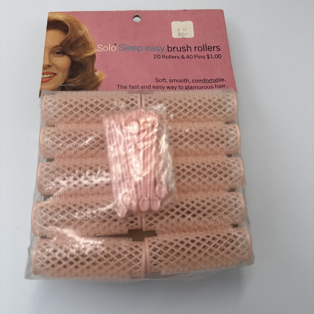 Vintage 1961 Solo Sleep Easy Brush Rollers 20 Curlers Brand New Sealed